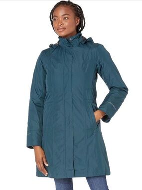 XL Girl On The Go Insulated Trench Coat Rain Jacket  Teal Removable Liner